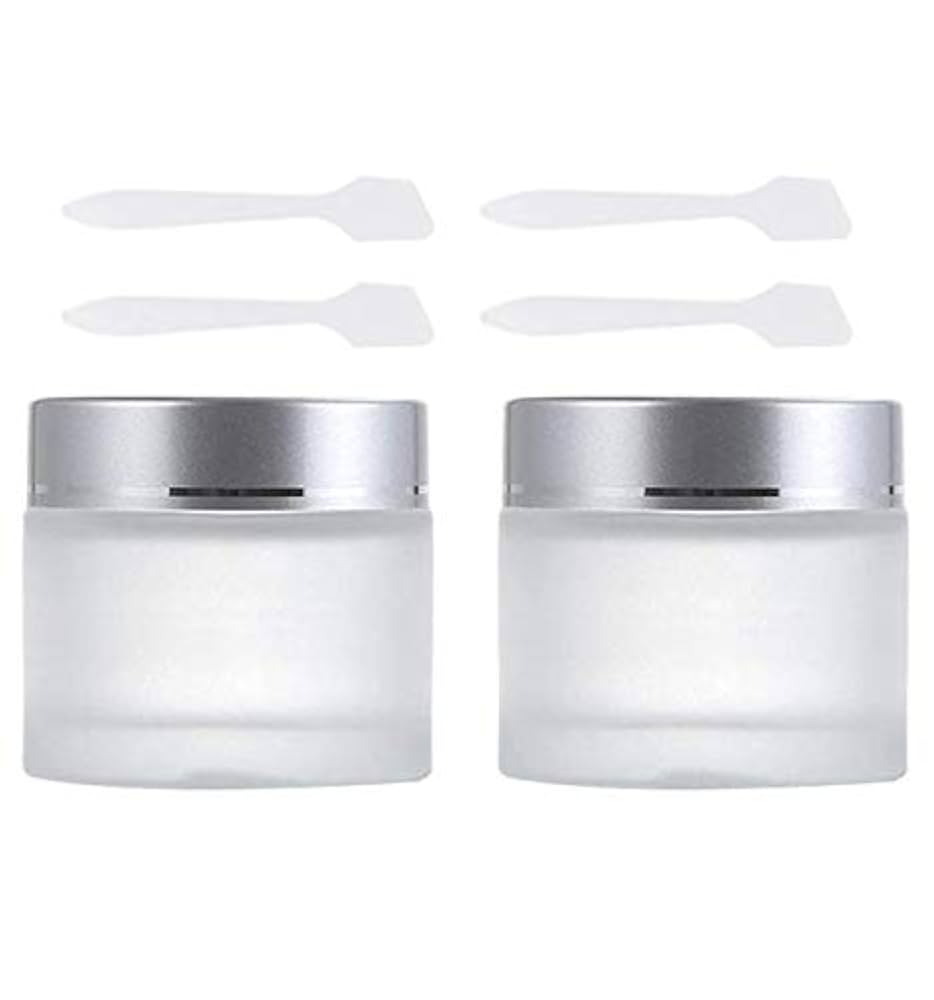 Amazon.co.jp: Drawihi 2個セット クリームケース 50g ガラス